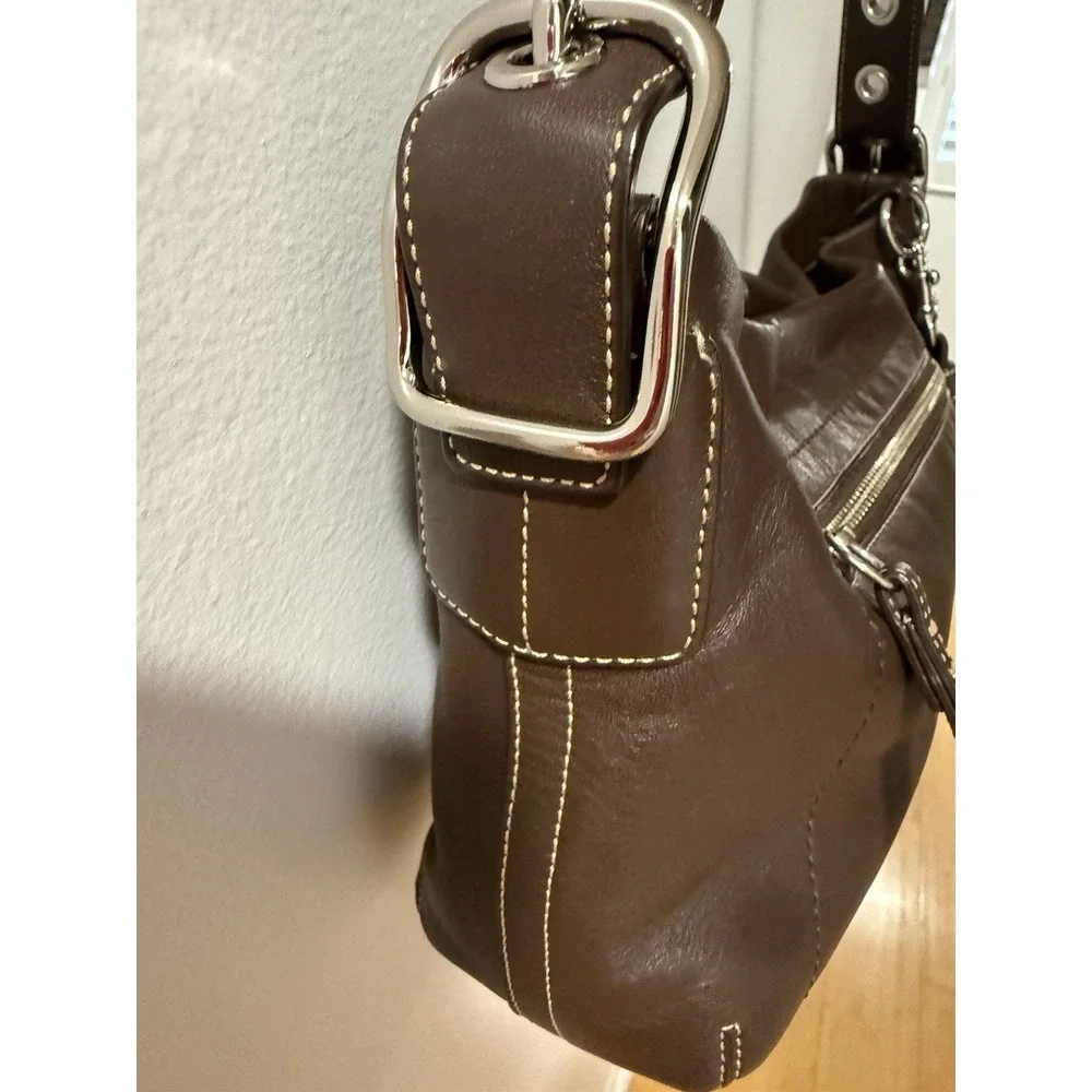 COACH Y2K Vintage East West Legacy Tassel Leather Brown  Shoulder Bag Purse 1417